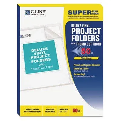 C-Line Deluxe Non-Glare Vinyl Project Folders