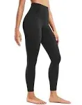 CRZ Yoga Super High Waisted Butterluxe Yoga Pants 25 Inches - Buttery Soft Workout Leggings for Women Over Belly Black Medium