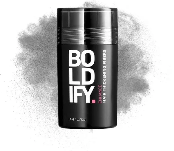 BOLDIFY Hair Fibers for Thinning Hair (DARK GREY) Hair Powder - 12g Bottle