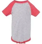 Rabbit Skins Infant Baseball Fine Jersey Bodysuit (Vintage Heather/ Vintage Red) 18M