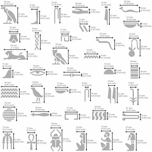 Ancient Egyptian Hieroglyphs Metal Stencil