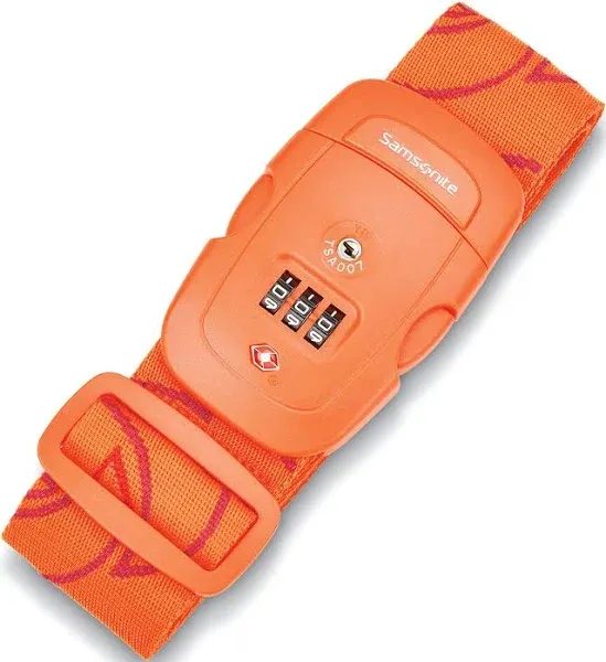 Samsonite Luggage Strap 3 Dial Travel Entry Combination Orange Tiger Up To 72&#034;