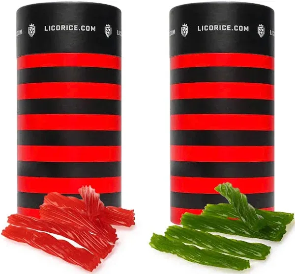 Licorice.com Gourmet Licorice Candy Duo Pack Watermelon and Green Apple Shorties