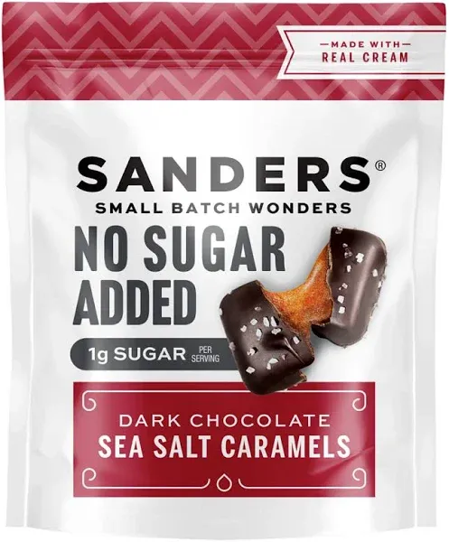 Sanders No Sugar Added Dark Chocolate Sea Salt Caramels