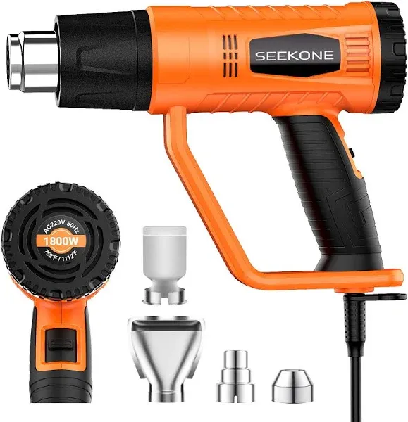 Seekone Heat 1800w Heavy Dual-Temperature 4 Nozzles Crafts Shrinking PVC Stripping Paint