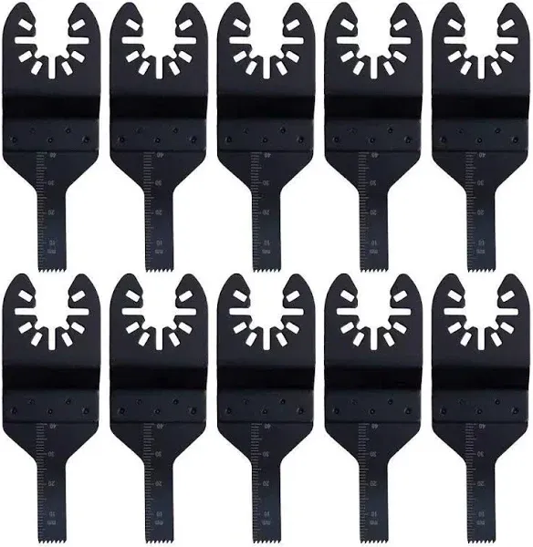 MZY LLC Shop 10 pcs Wood Metal Universal Quick Release Saw Blades Oscillating Multitool Blades for Fein Multimaster Porter Cable Black and Decker Genesis