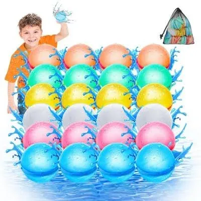 Clovercat Reusable Water Balloons, Refillable Water Balloons for Kids Adults