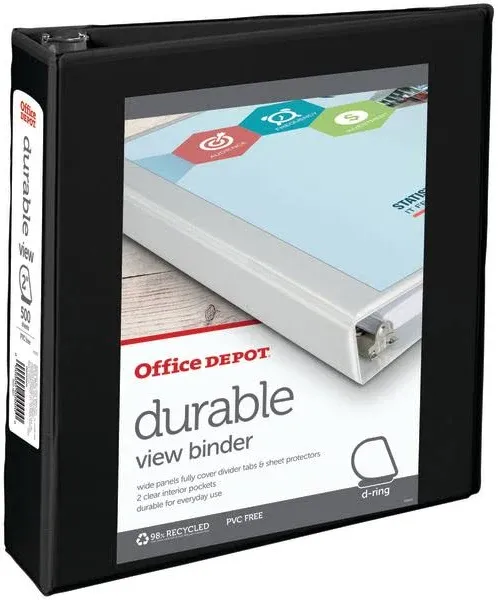 Office Depot Durable View Slant-Ring 3-Ring Binder