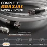 30ft Rg6 Coaxial Cable Connectors Set “ Highspeed Internet Broadband And Digital