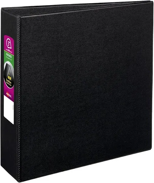 Durable View 3 Ring Binder, 3 Inch Slant Rings, 1 Black Binder (17041)