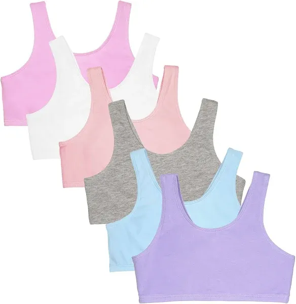 Fruit of the Loom Girls' Cotton Built-up Stretch Sports Bra