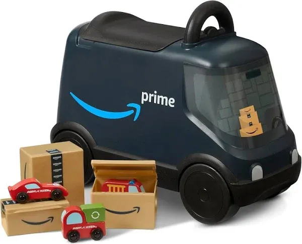 Amazon Delivery Van Ride On Toy for Kids, Blue Toddler Ride on Toy for Ages 2+, Amazon Exclusive