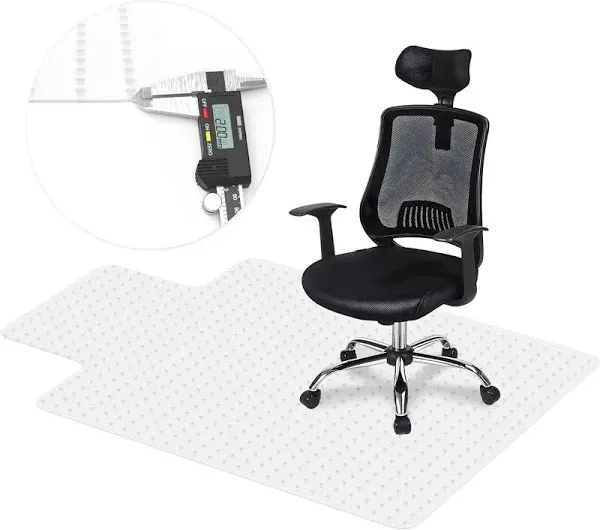 Office Chair Mat for Carpet, Easy Glide Plastic Floor Mat for Office Chair on Carpet, Thick and Sturdy Premium Quality Desk Chair Mats with Lip