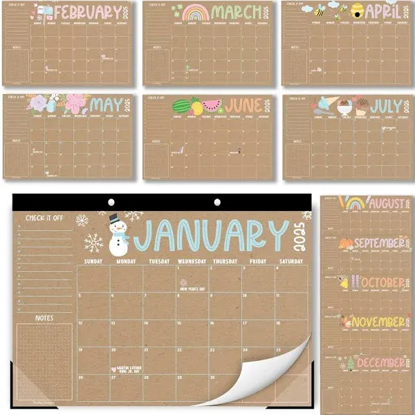 Hadley Designs Doodle Large Desk Calendar 2025-2026