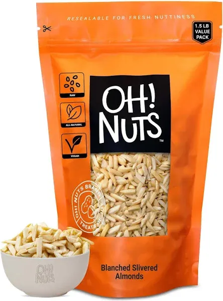 Almonds Honey Glazed Slivered | Raw - 100% Natural | 2 lb | High-Protein Almond | Packed in New York Zip-Seal Bag for Exceptional Freshness by Oh Nuts