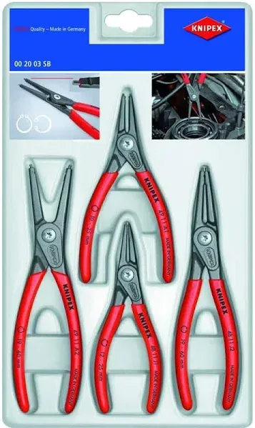 4 Piece Precision Internal &amp; External Snap Ring Pliers Set KNT-002003SB