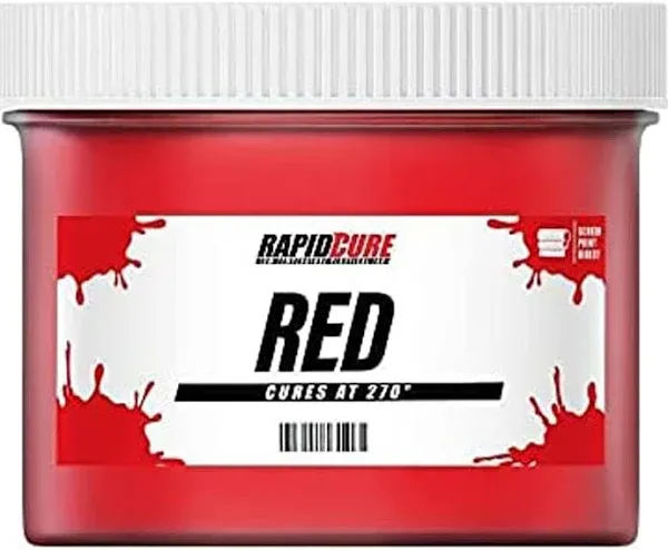 Rapid Cure® Screen Printing Ink Red (5 Gallon - 640oz.) - Plastisol Ink for Screen Printing Fabric - Low Temperature Curing Plastisol by Screen Print Direct - Red Plastisol Ink for Silk Screens