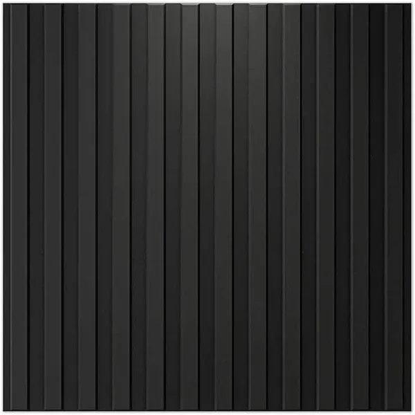 Black Slat Wall Panel 3D Fluted Textured (Easy to Install) (12 Pieces)