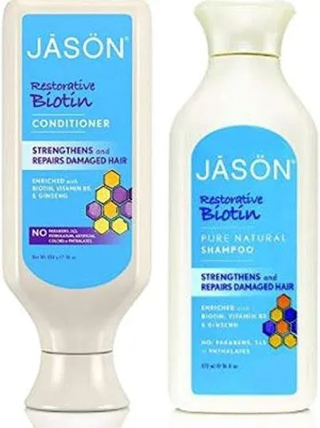 JASON All Natural Organic Biotin Shampoo and Conditioner