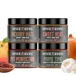 Spice Guru BBQ Rub Set - 4 Flavor BBQ Seasoning Set - Gifts for Men Who Cook - Dad Gifts for Dad - Men Gifts - Birthday Gifts for Men - BBQ Grilling