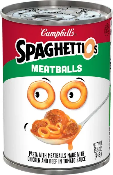 Campbell's Spaghettios Pasta with Meatballs, 15.6-oz.