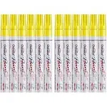 Lesun Yellow Paint Pens Paint Markers, 12 Pack Waterproof Oil-Based Paint Pen Set Quick Dry and Permanent, Markers for Rock Painting, Stone, Ceramic