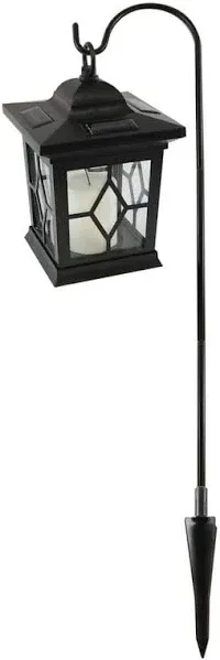 LumaBase Black Solar Lantern with Shepherd's Hook