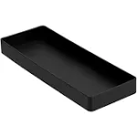 Versatile Black Plastic Desk Organizer - 9.4&#034; Rectangular Half Accessory Tray