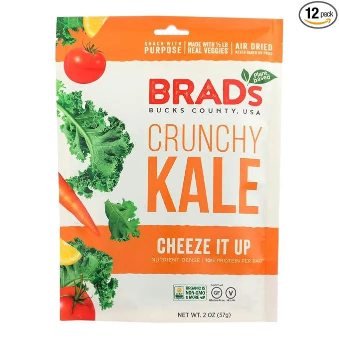 Brad's Plant Based Crunchy Kale - Cheeze It Up - Case Of 12-2 Oz.