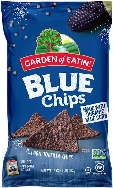 Garden of Eatin' Blue Corn Tortilla Chips, Blue Chips, 1 lb bag