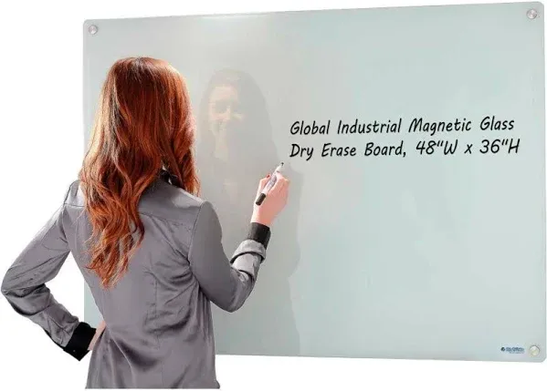 Global Industrial Magnetic Glass Whiteboard