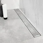 Neodrain Stainless Steel Linear Shower Drain with Square Pattern Surface