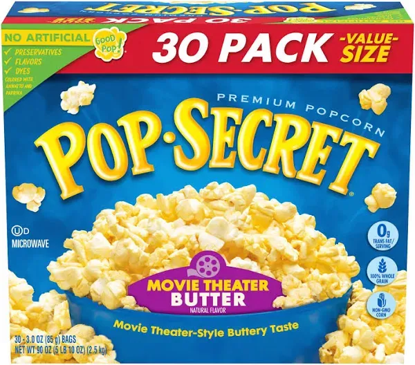 Pop Secret Butter Microwave Popcorn 12 Count - 3.2 Oz