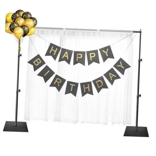  Backdrop Stand, 6.5x10 ft Adjustable Photo Background Pipe and 6.5x10ft Black