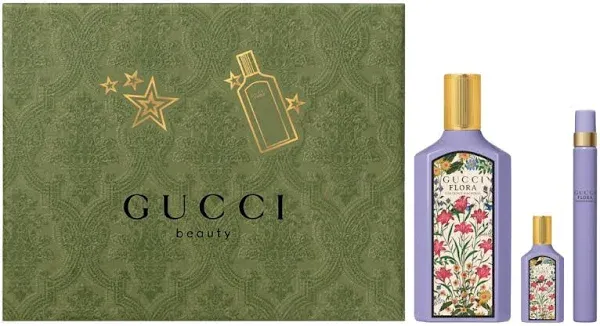 Gucci Flora Gorgeous Magnolia Woman's Gift Set: 100ml EDP Spray + Mini 10ml EDP Spray + Mini Pen 5ml EDP Spray - HARD BOX