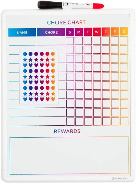 Contempo Magnetic Dry Erase Chore Chart 11 x 14 Inches, White Frame (3603U00-04)