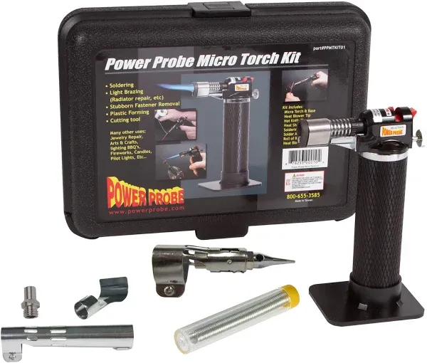 Power Probe MTKIT01 Butane Micro Torch Kit New