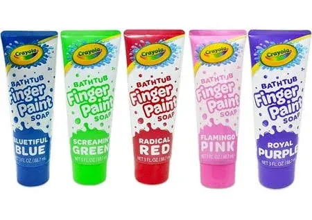 Crayola Bathtub Finger Paint Soap Neon Bright (3FL. Oz each) 5 tubes