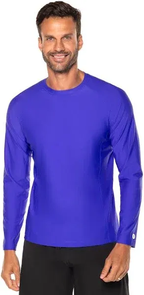 Men's Hightide Long Sleeve Swim Shirt | White/Cobalt Colorblock