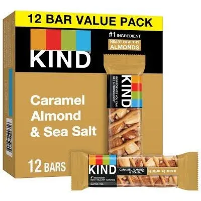 Gluten Free Caramel Almond Sea Salt Snack Bars, 1.4 oz, 12 Count