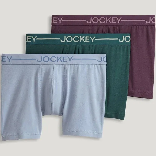 Jockey Men's Organic Cotton Stretch 4" Trunk Underwear 3-Pack