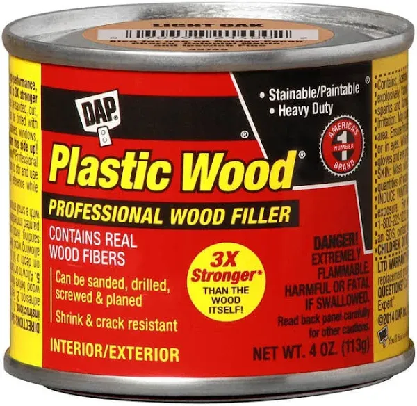 DAP® Plastic Wood® Interior/Exterior Light Oak Solvent Wood Filler - 4oz.