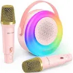 BLITZ Karaoke Machine with 2 Wireless Mic, Mini Portable Bluetooth Karaoke Singing Speaker for Kids Adults, Birthday Gifts, Christmas Gifts