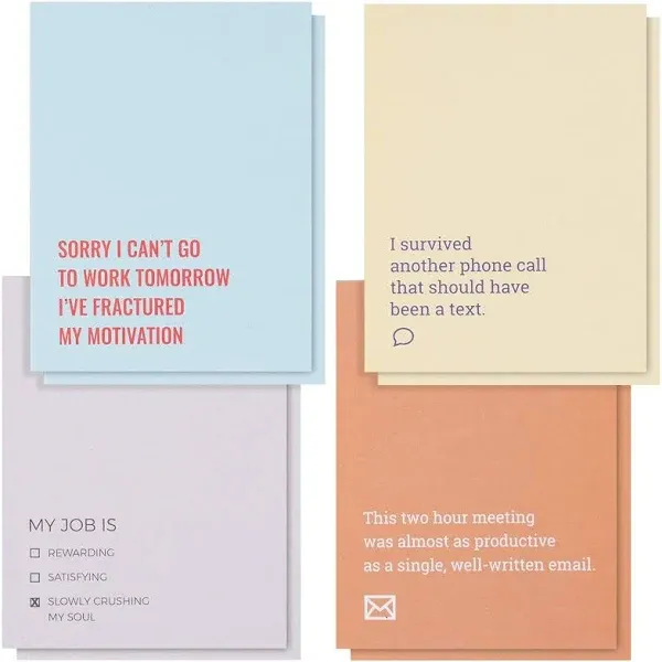 Juvale 8 Pack Funny Sarcastic Notepads