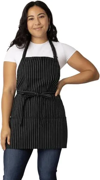 Unisex Three Pocket Apron, Black, One Size (2 Pack)