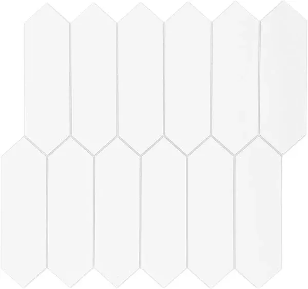 Sunwings White 11-in x 12-in Matte Composite Marble Look Mosaic Wall Tile SDS1021-WHI-10