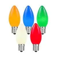 25 Pack C9 Multicolor Christmas Light Bulbs, C9 Multicolor Replacement Bulbs for Outdoor Patio Christmas String Lights, 7W Incandescent Night Light Bulbs, C9/E17 Intermediate Base Bulb,120V 7W bulb