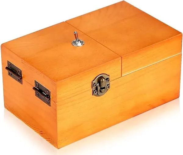 Useless Box Turns Itself Off In Wooden Storage Box Alone Machine Fully Assemb...