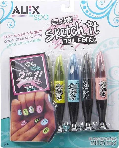 Alex Spa Glow Sketch It Nail Pens Girls Fashion Activity, Nail Designs that 