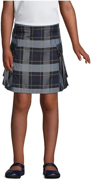 Lands' End Girls' Side Pleat Plaid Skort